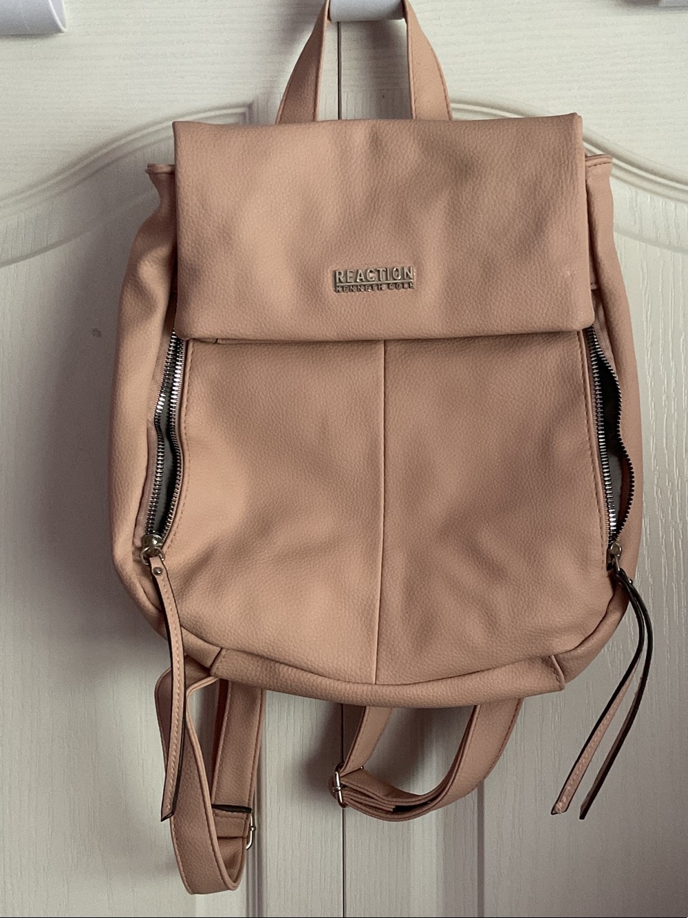 Kenneth Cole Reaction Dusty Pink Faux Leather Backpack